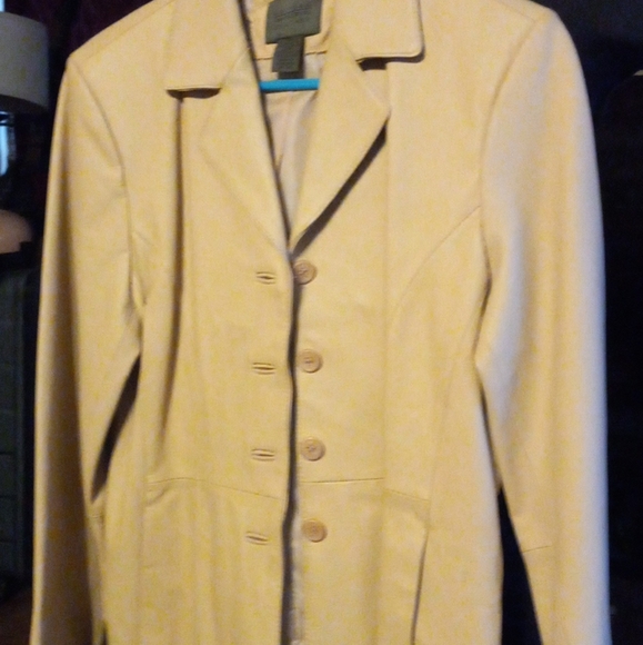 Leather Jacket, Uniform, Tan, size 6 - Picture 1 of 4